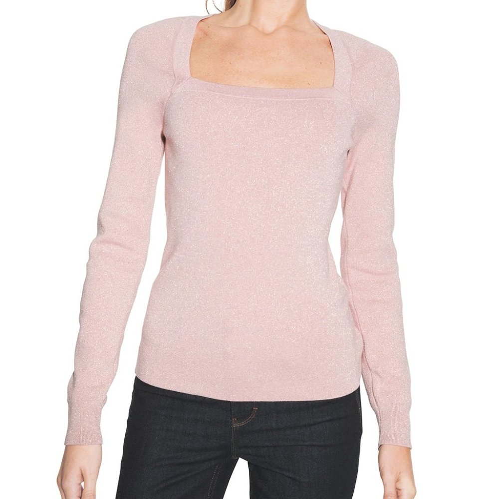 WHBM square neck pullover pink blush